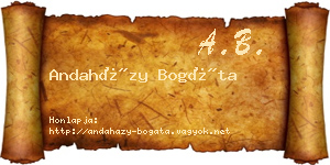 Andaházy Bogáta névjegykártya